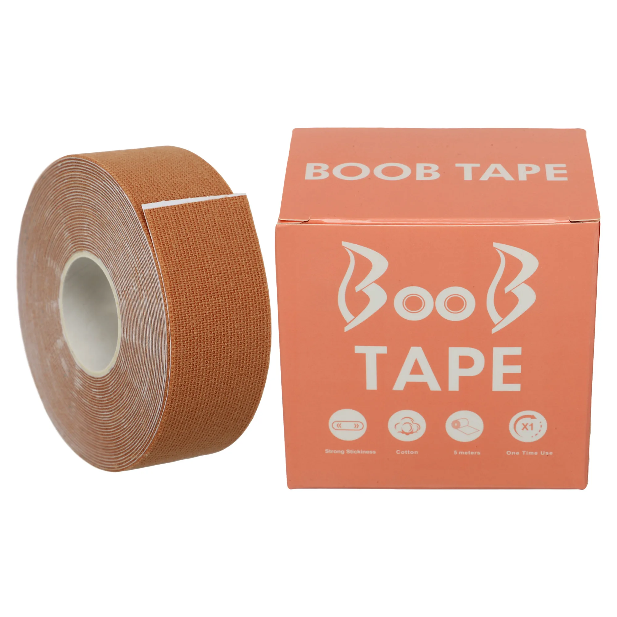 Кінезіо тейп для тейпування грудей Kinesio tape BOOB розмір 2.5 смх5 м бежевий BC-1093 2_5