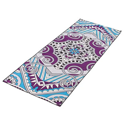 Килимок-рушник для йоги Suede Silicon з чохол SS173-4-4 185 см 67 см 2 мм З малюнком