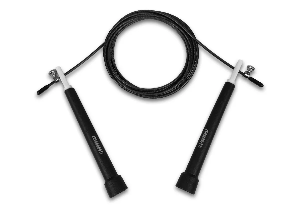 Швидкісна скакалка EasyFit Speed Cable Rope 3 м зі сталевим тросом чорна