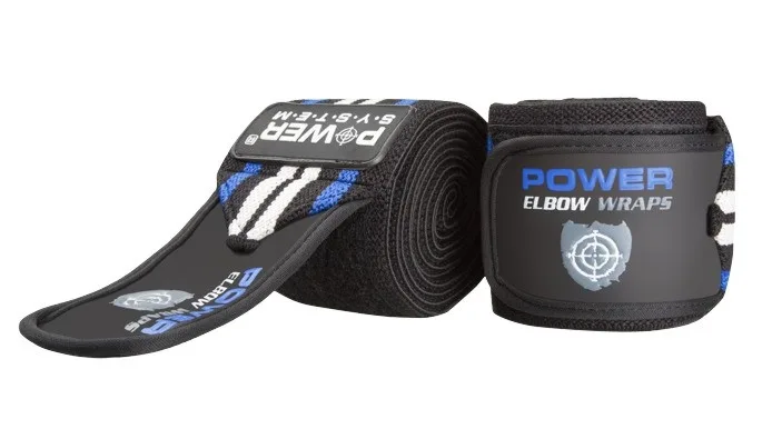 Бинти на лікоть Power System PS-3600 Elbow Wraps синій/чорний пара