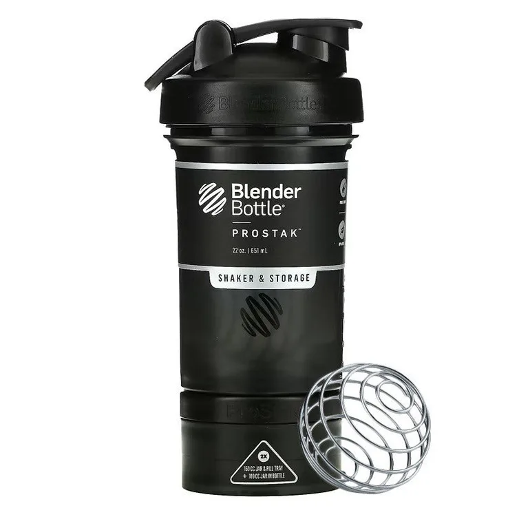 Шейкер спортивний BlenderBottle ProStak 650 мл з 2 ма контейнерами чорний