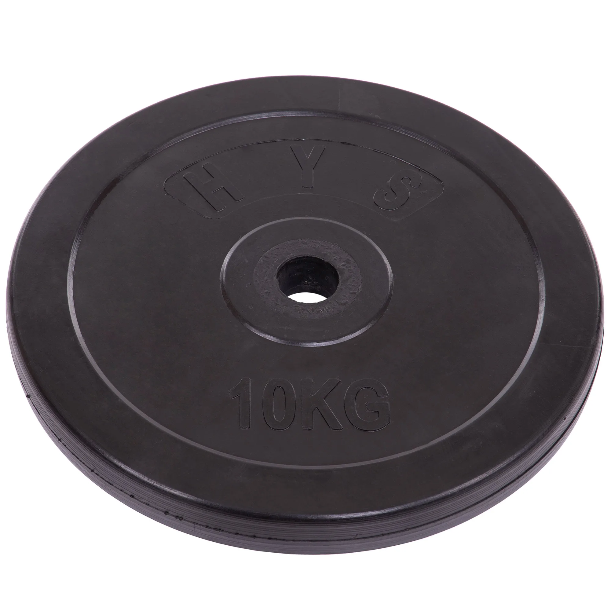 Rubber coated barbell discs 30 mm 10 kg black