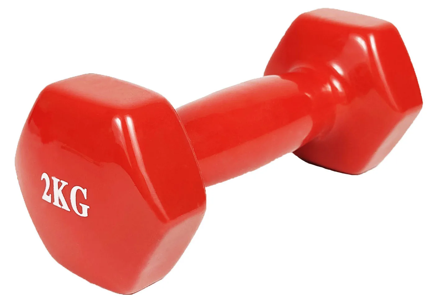 Гантель для фітнесу 2 кг EasyFit із вініловим покриттям червона