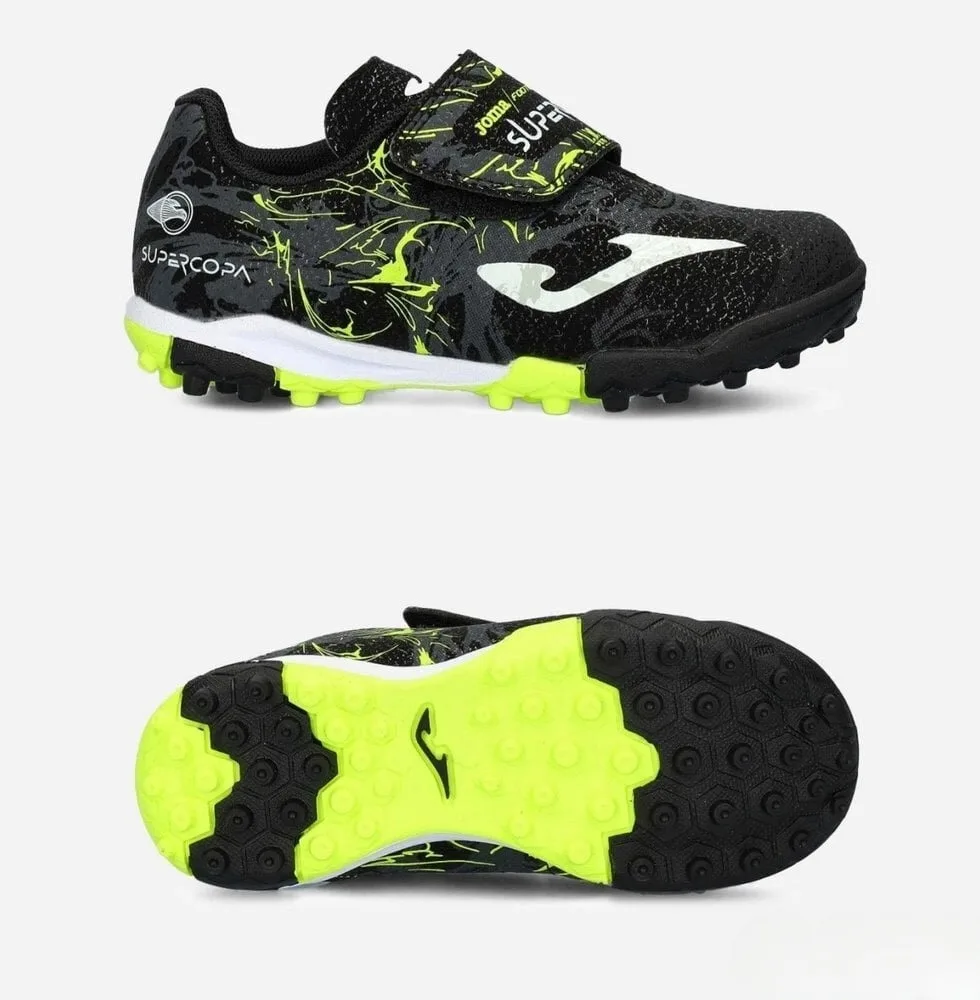 Сороконіжки дитячі Joma SUPER COPA чорний, салатовий діт 37 розмір SCJW2401TFV (оригінал)