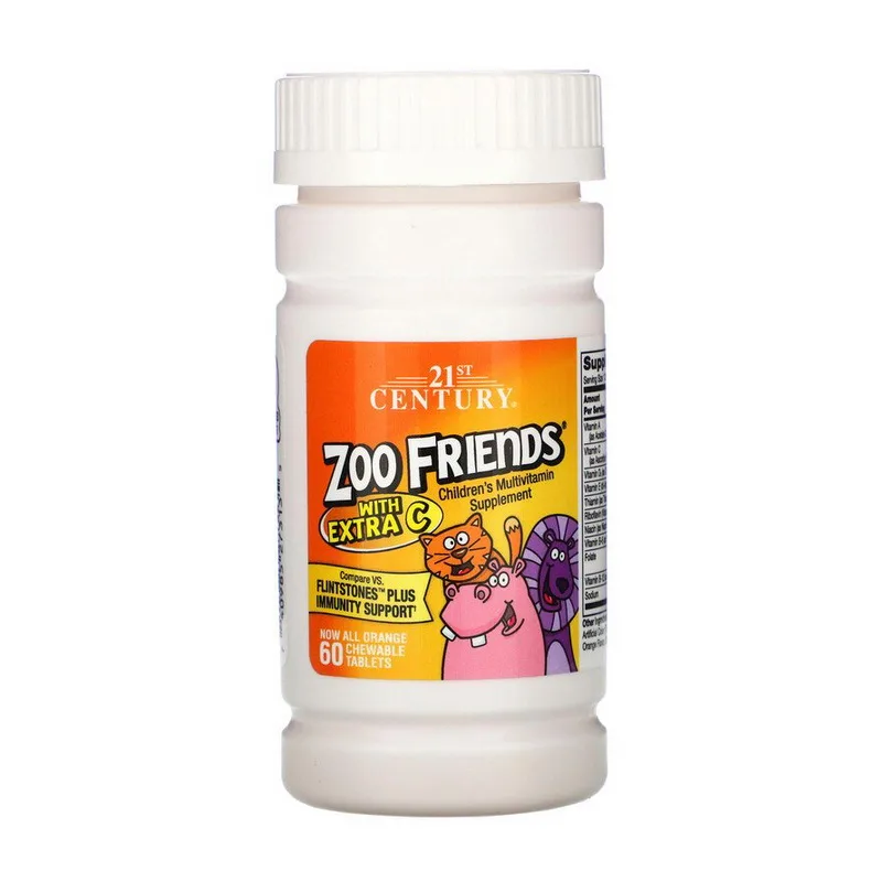 Zoo Friends with Extra C Children's Multivitamin 60 жув. tabs