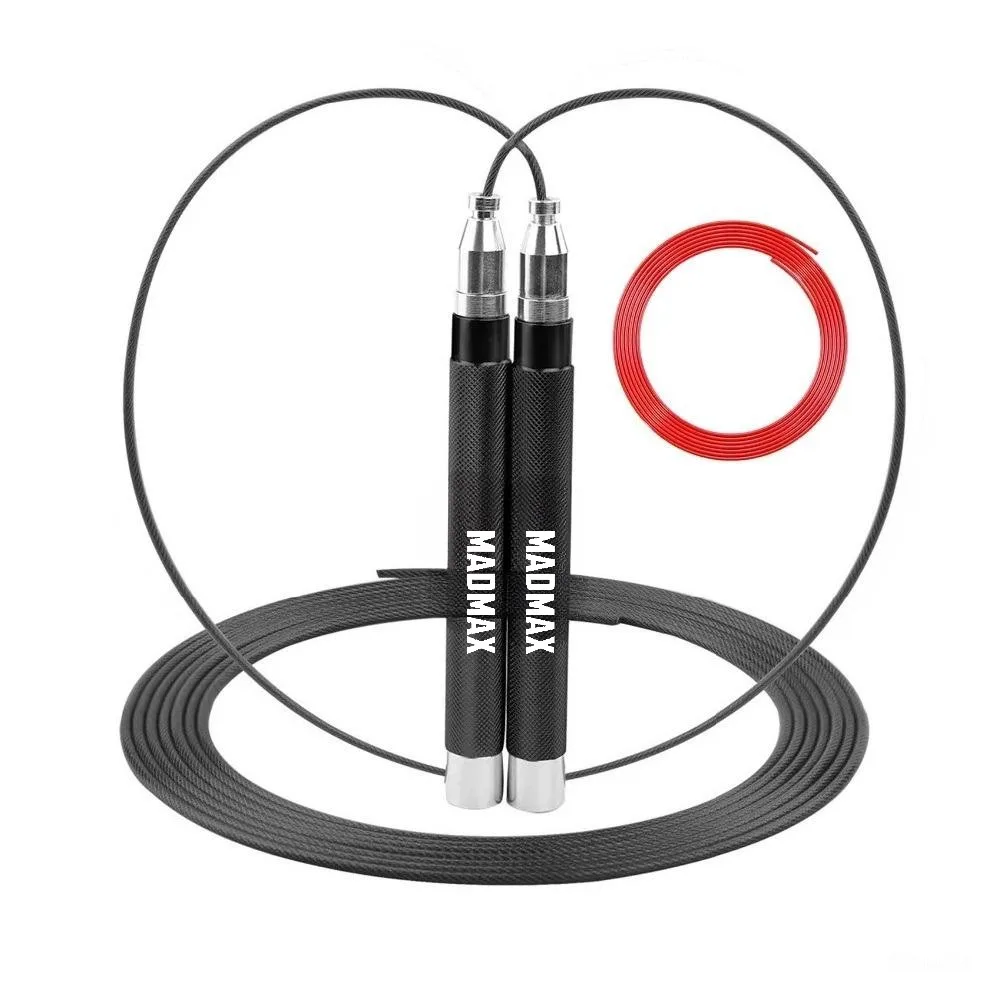 Скакалка скоростная на подшипниках алюминиевая MadMax MFA-286 Speed jump rope Black