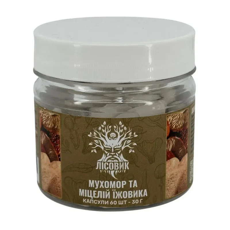 Мухомор та міцелій їжовика - 60 капсул