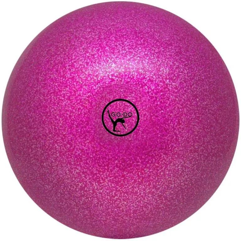 М'яч для художньої гімнастики Go Do 19 см рожевий з блискітками
