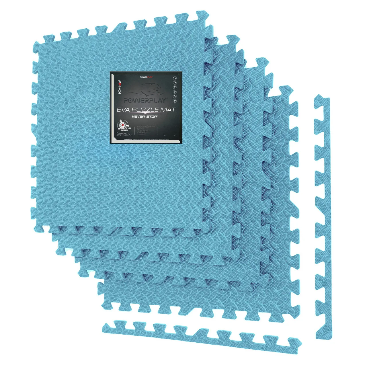 Puzzle Mat (Chevron) PowerPlay PP_4414 EVA Puzzle Mat 120x120x1.2 cm Light Blue