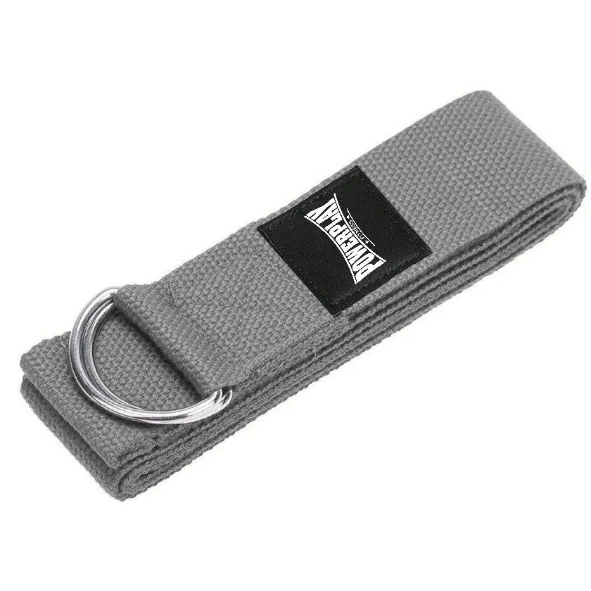 Ремінь для йоги PowerPlay PP_4409 183*3,8 см. сірий