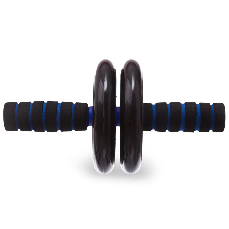 Подвійне пластикове колесо для преса гімнастичний ролик з килимком жовтий