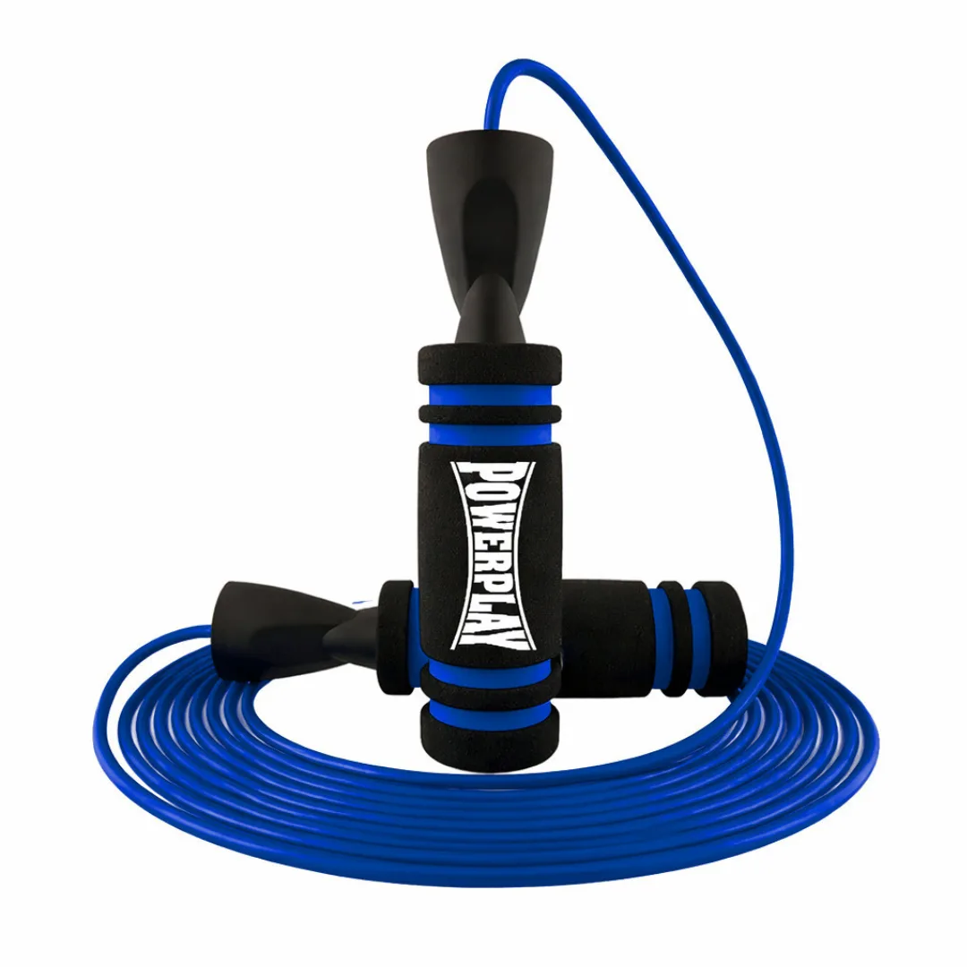 Скакалка швидкісна PowerPlay 4213 Jump Rope Чорно/Темно синя 3м.