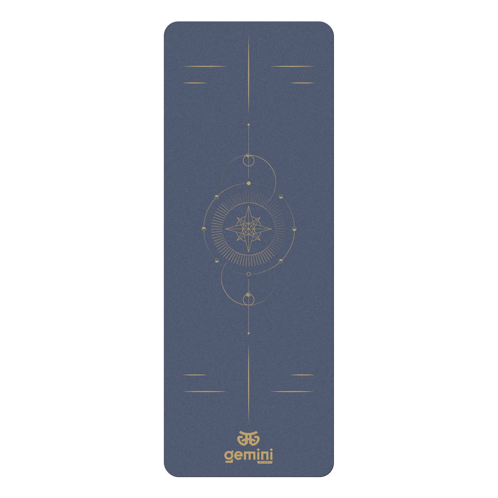 Килимок для йоги каучуковий поліуретан Pro ILLustration Sport Pro 183 см*68 см*5 мм темно-синій