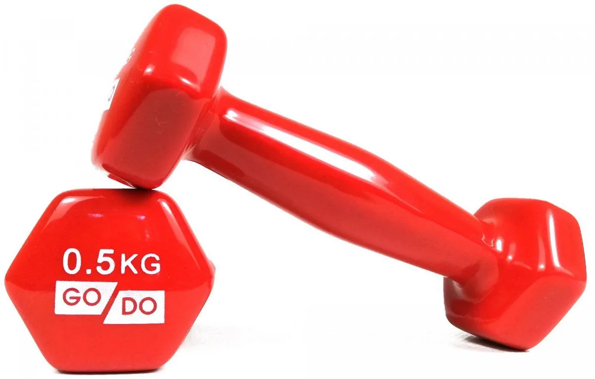 Гантелі для фітнесу з вініловим покриттям 2 шт GoDo GD-0.5R