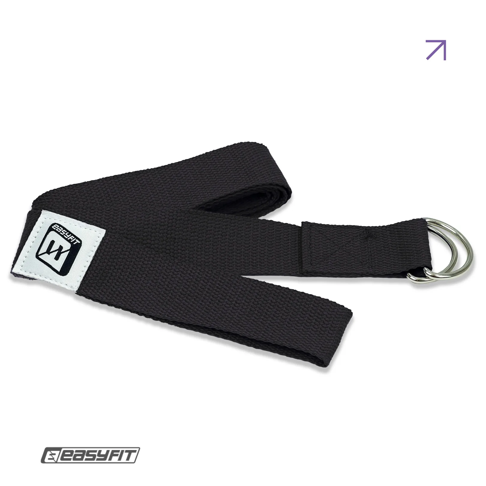 Ремень для йоги EasyFit с петлей (чорний)
