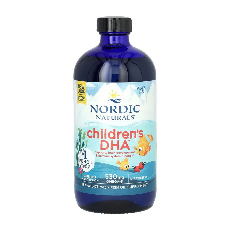 Children's DHA 530 мг Omega-3 - 473 мл натуральна полуниця універсальний