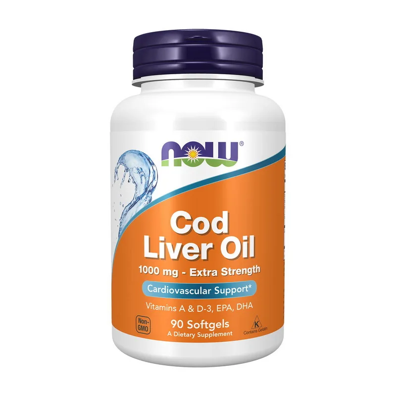 Cod Liver Oil 1000 мг підвищеної сили - 90 софтгель