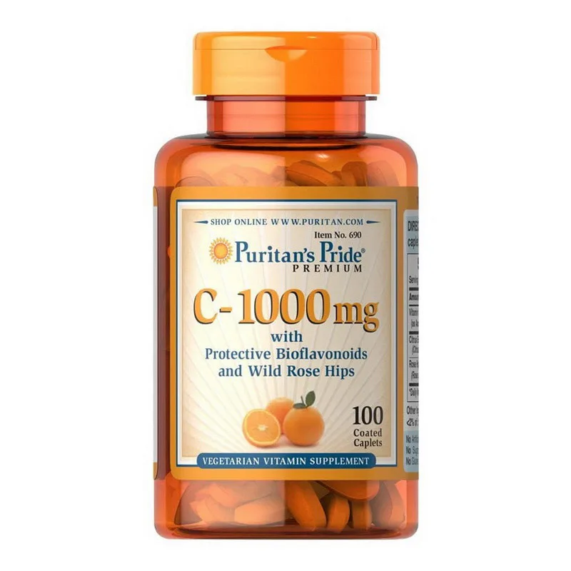 Vitamin C 1000 мг з біофлавоноїдами та дикої шипшини - 100 таблеток