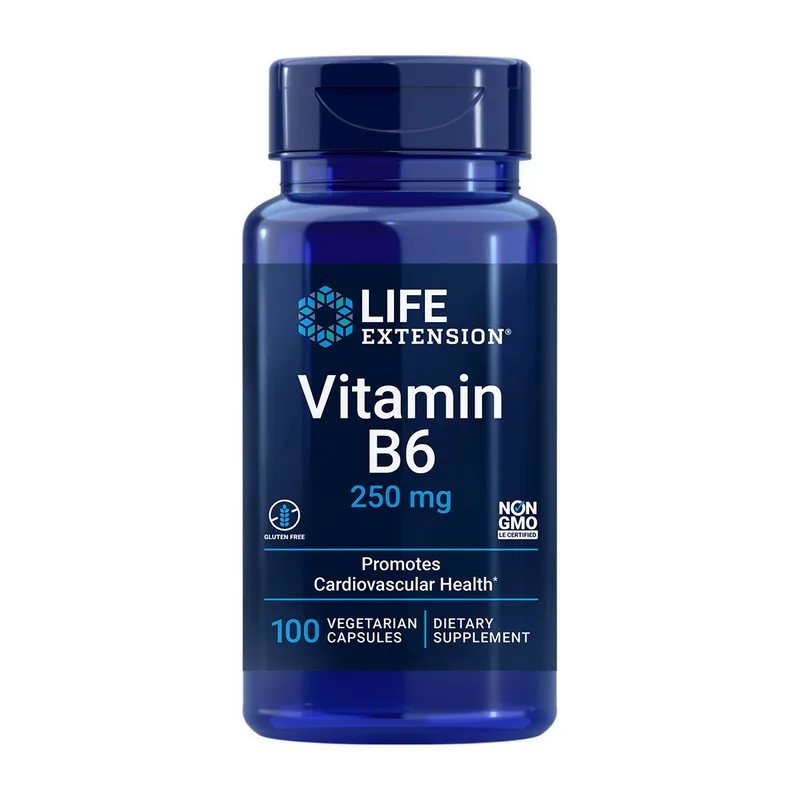 Vitamin B6 - 250 мг 100 вегетаріанських капсул