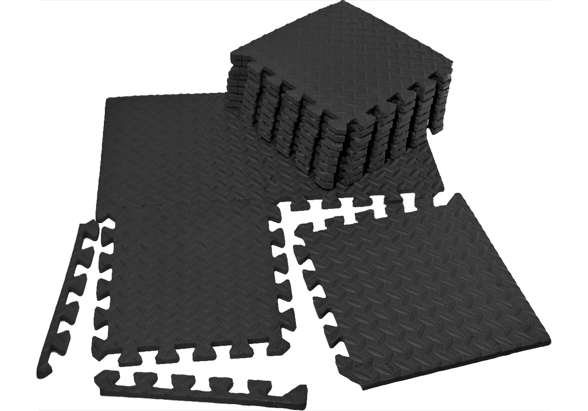 Татамі мат EasyFit 8 шт (30х30х1 см) хвіст ластівки чорний