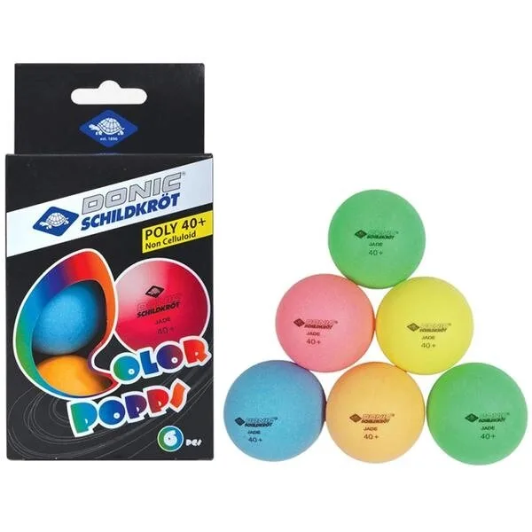 Кулі для настільного тенісу Colour Popps Poly 40+ (оригінал) 6 шт