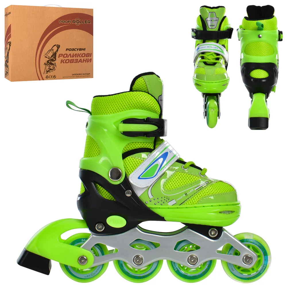Ролики Profi Roller A 4145-M-GR розмір 35-38 зелений