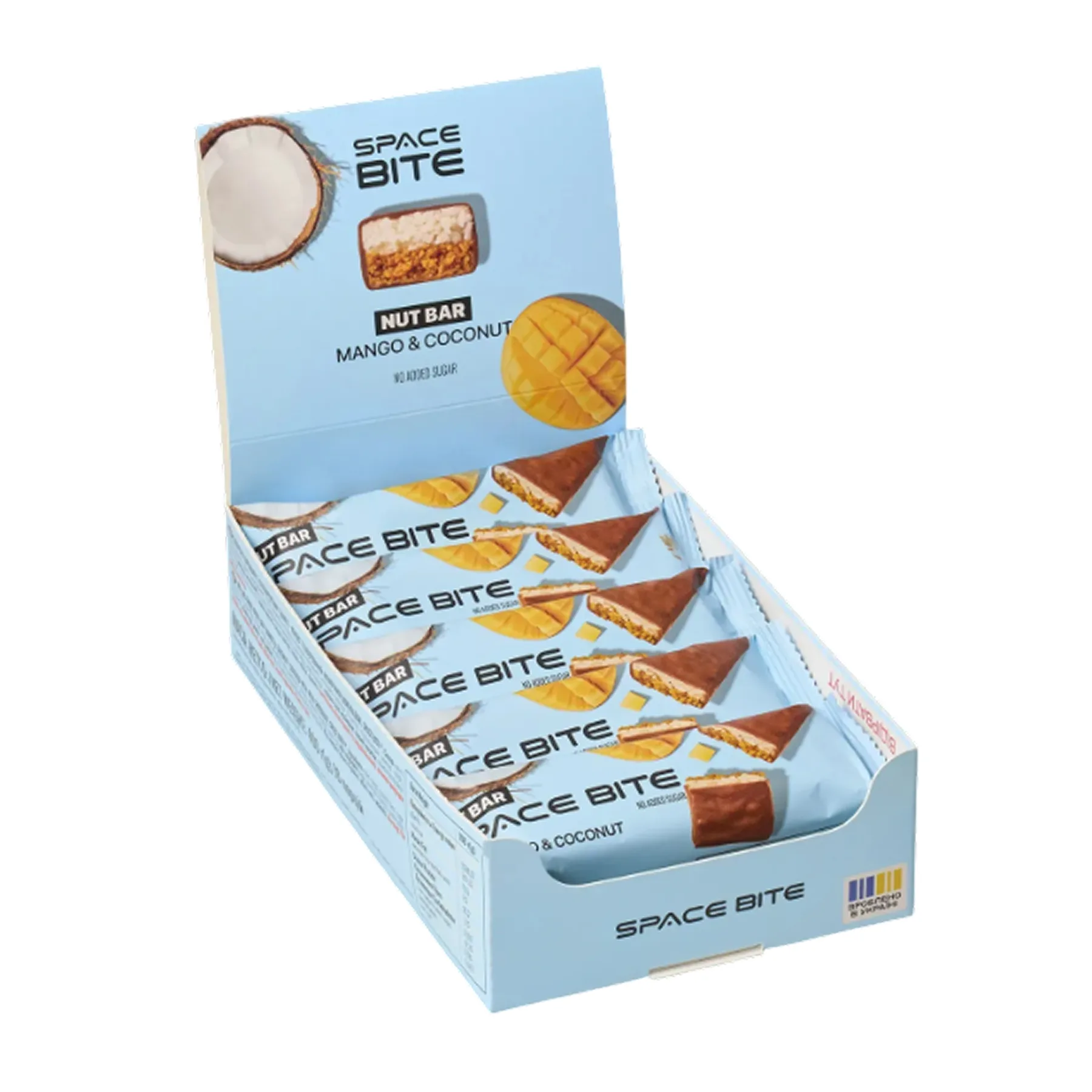 Space Bite Nut Bar 10x40 г Манго і кокос