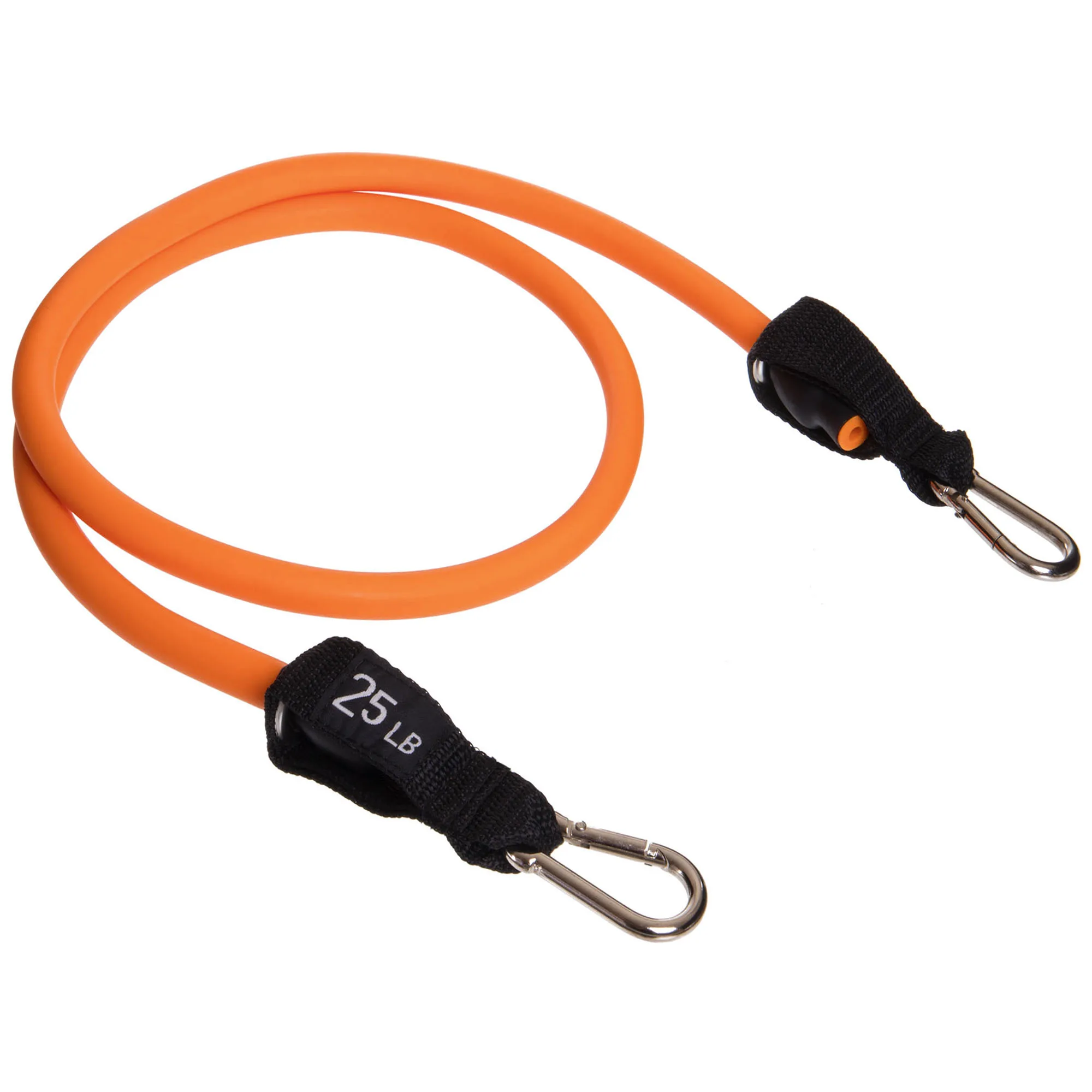 Еспандер трубчастий для фітнесу з карабіном 5,5х12,5х1200 мм навантаження 11 кг помаранчевий