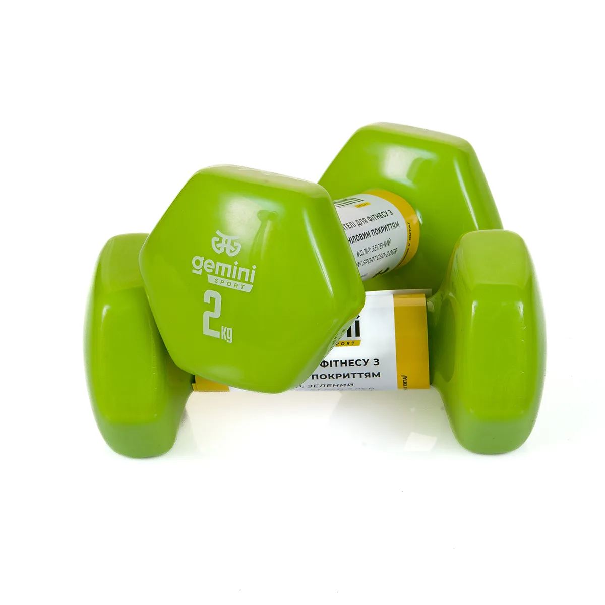 Гантелі Sport для фітнесу з вініловим покриттям 2 шт по 2,0 кг GSD-2.0GREEN