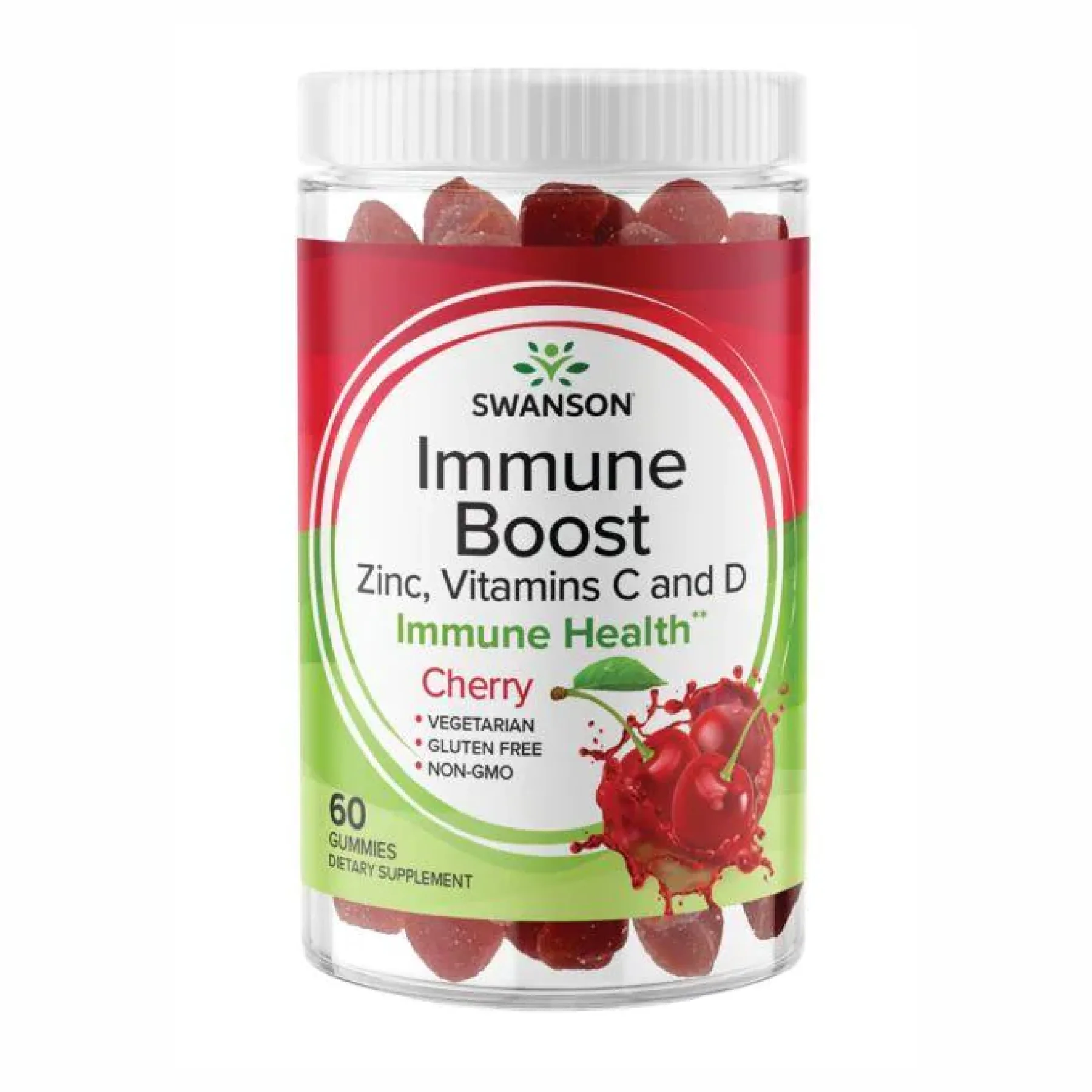 Immune Boost with Acerola,Zinc,Vitamins C and D - 60 жуйок вишня