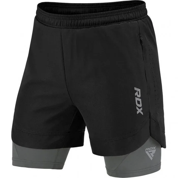 Компресійні шорти для RDX MMA T16 2-в-1 BLACK/GREY-M