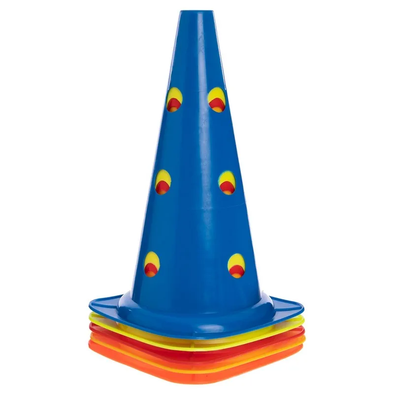 Конус-фішка для тренувань з отворами для штанги 38 см синій