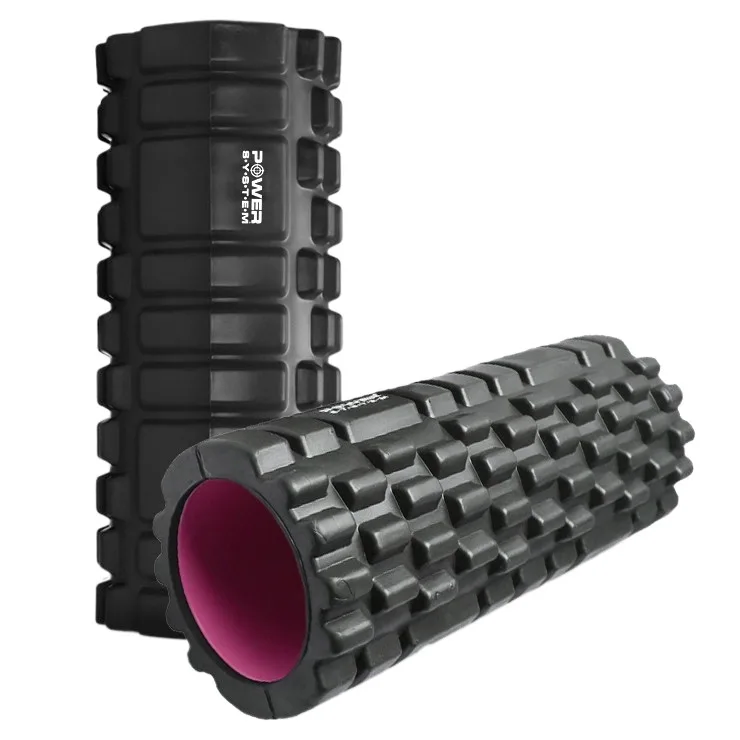 Массажный ролик роллер Power System PS-4050 Fitness Foam Roller чёрный/Pink 33x15 см