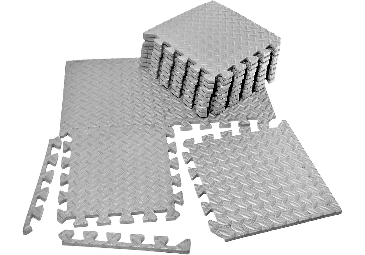 Татамі мат EasyFit 8 шт (30х30х1 см) хвіст ластівки сірий