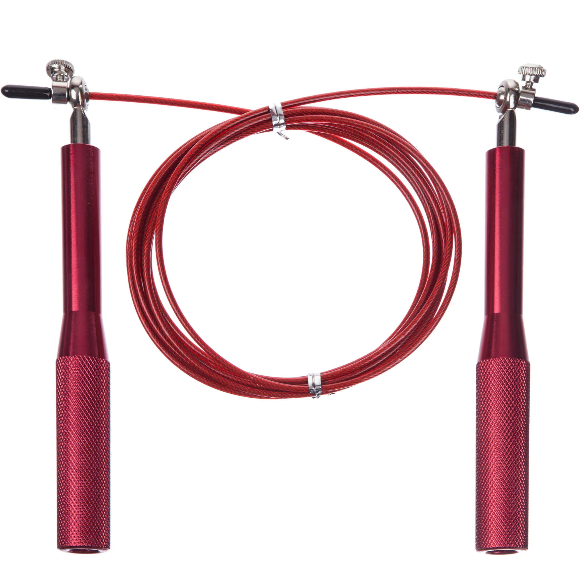 Скакалка швидкісна для кросфіту зі сталевим тросом червоний - 300 см