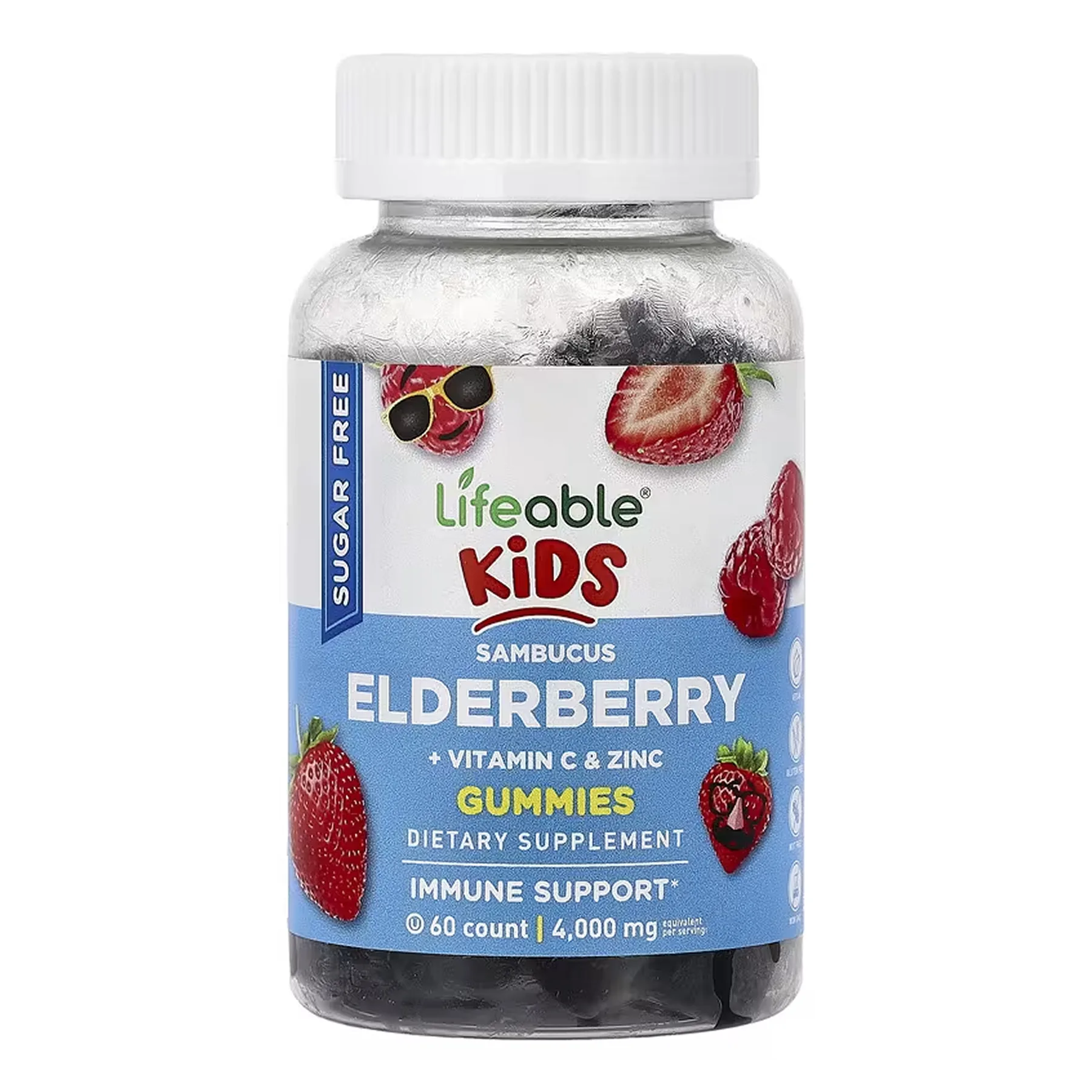 Sambucus Elderberry + Vitamin C and Zinc Kids Sugar Free - 60 жуйок