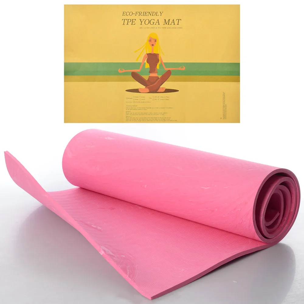 Килимок для фітнесу та йоги PER GPER-8P 183 см 61 см 8 мм рожевий