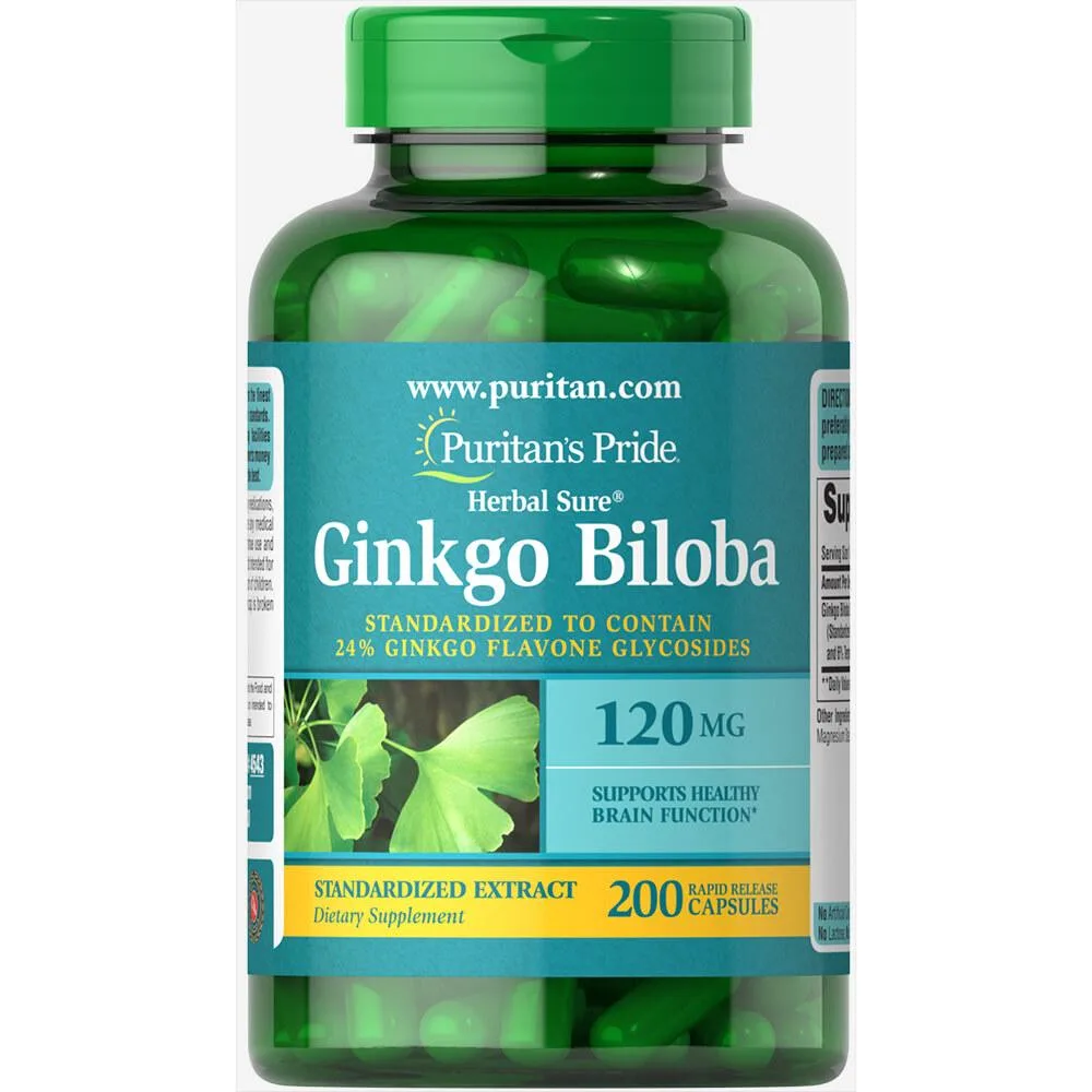 Ginkgo Biloba Standardized Extract 120 мг - 200 капсул