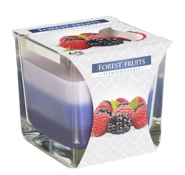 Ароматична свічка у стакані із триколірним наповненням лісові ягоди SNK80 13