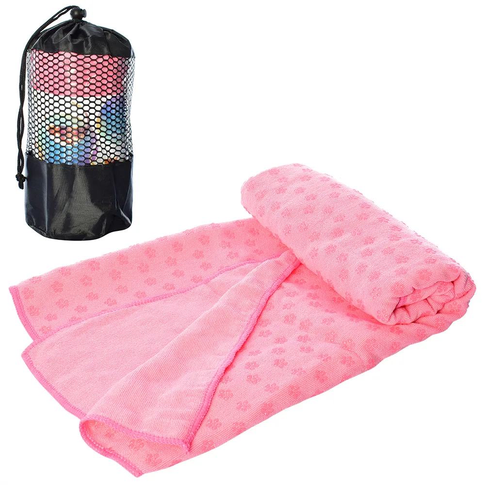 Килимок-рушник для йоги нековзний 2750 рожевий