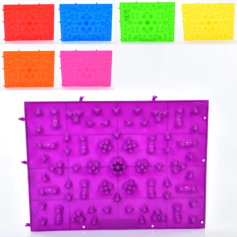 Килимок пазл ортопедичний масажний 38,5 см 28 см рожевий - 190-200 г