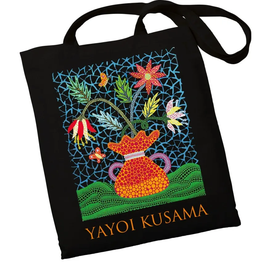 Екошопер BookOpt BK4084 YAYOI KUSAMA квіти, чорний