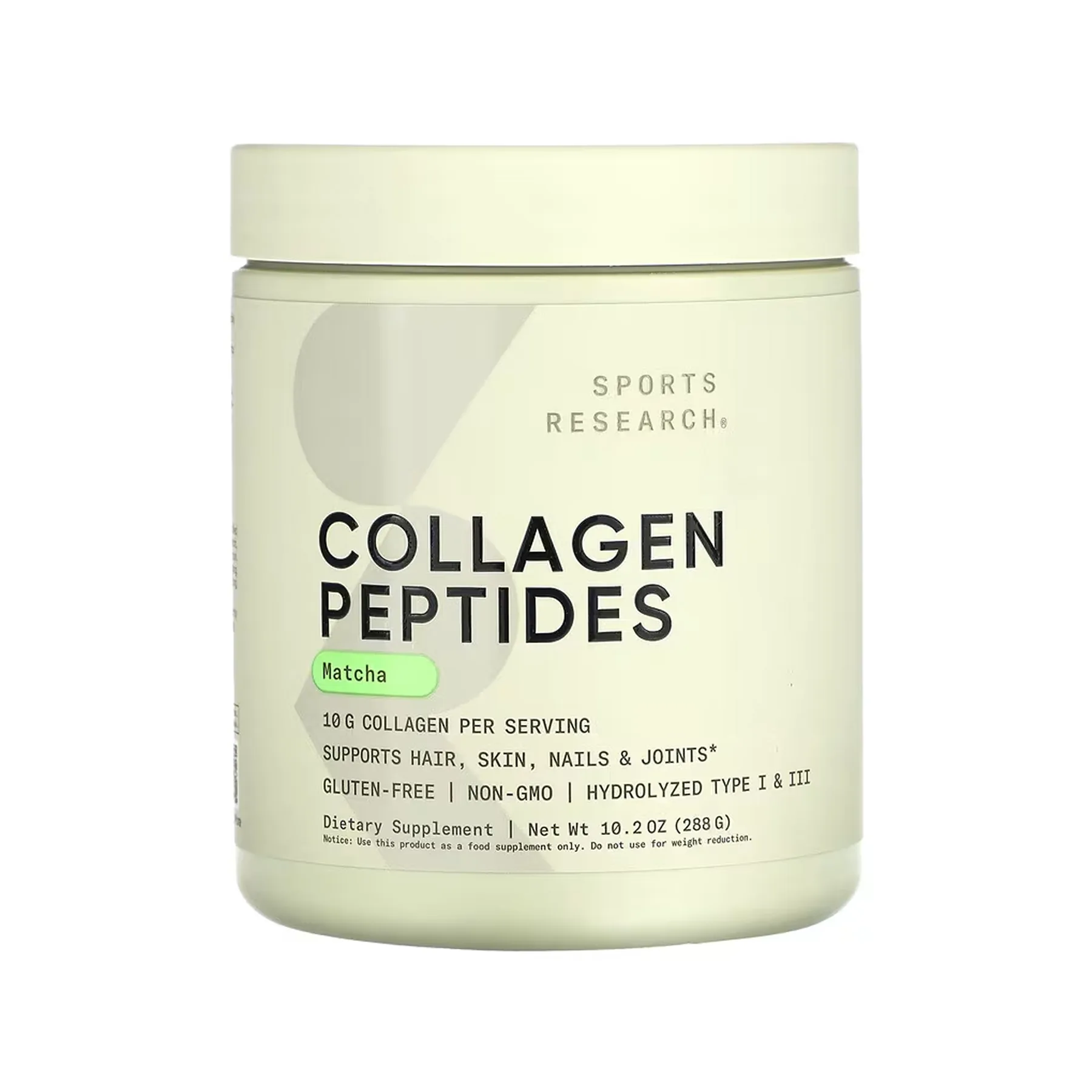 Collagen Peptides Organic Matcha - 288 г зелений чай (без етикетки)