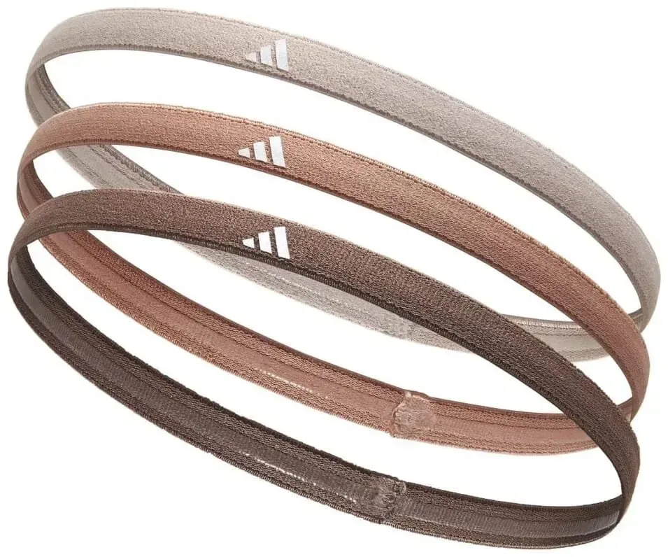 Пов'язки на голову Adidas Hairbands 3pk бежевий, темно-коричневий універсальний One Size (оригінал)