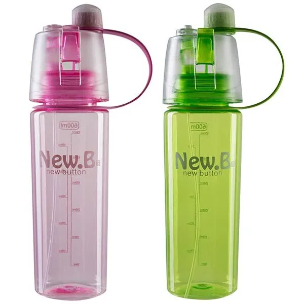 Пляшка для води NewB 600 мл з розпилювачем (спрей), спортивна фіолетовий