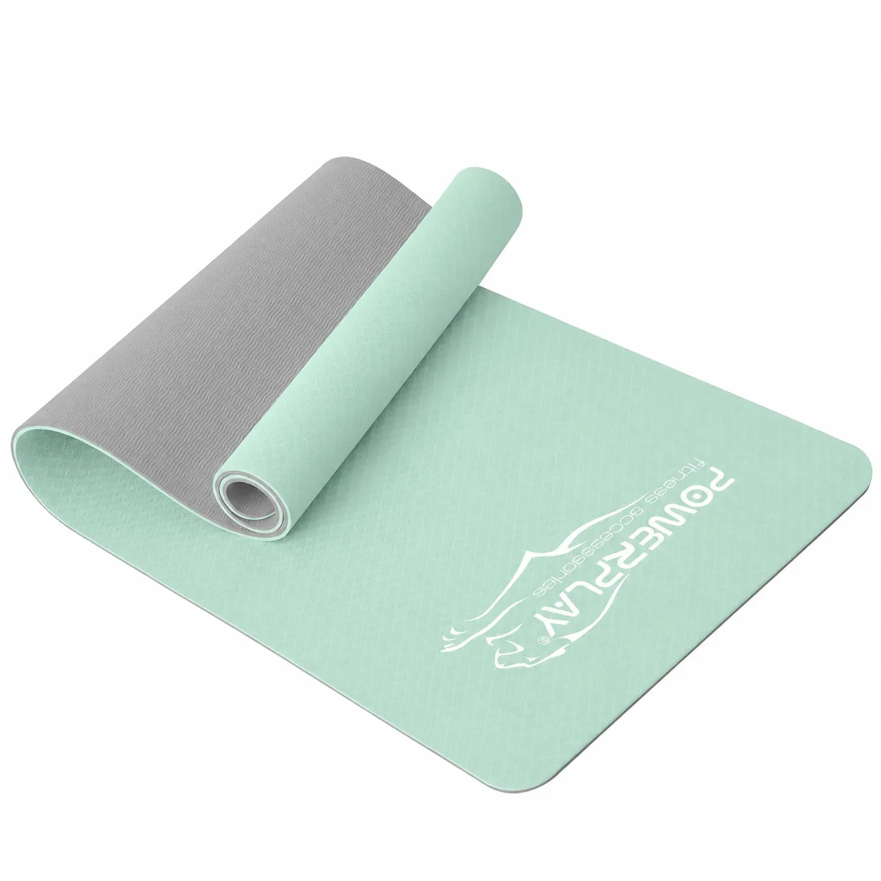 Килимок для йоги та фітнесу PowerPlay 4150 TPE Premium Performance Mat М'ятний 183x61x0.6 см.