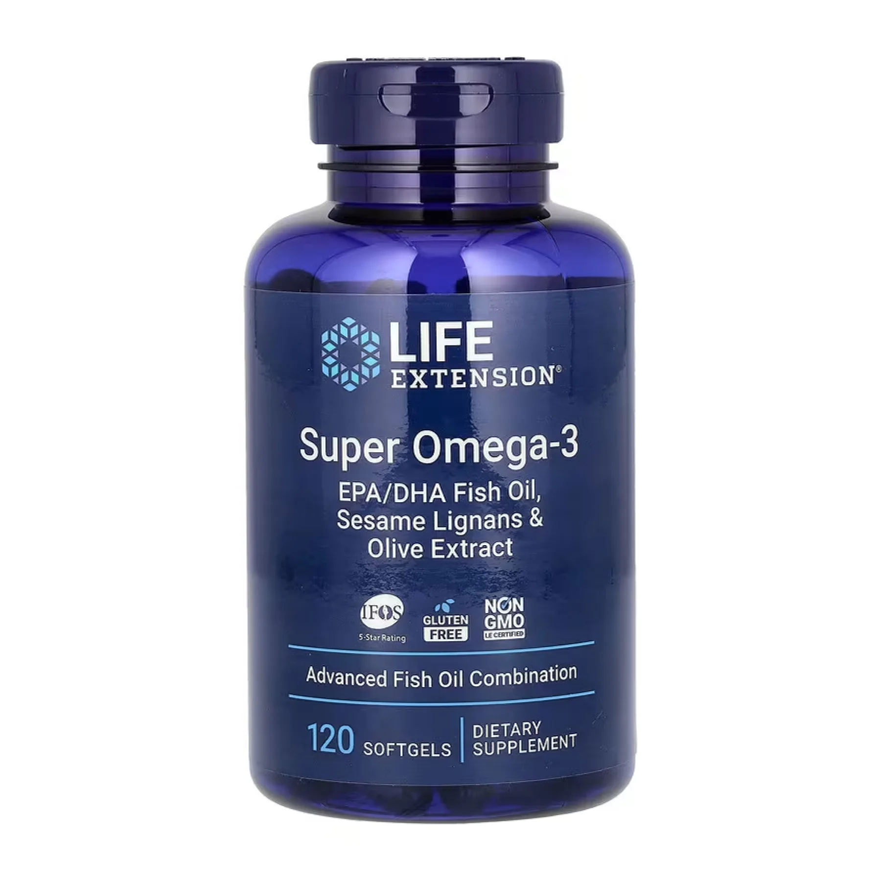 Super Omega-3 EPA/DHA Fish Oil Sesame Lignans & Olive Extract - 120 софтгель