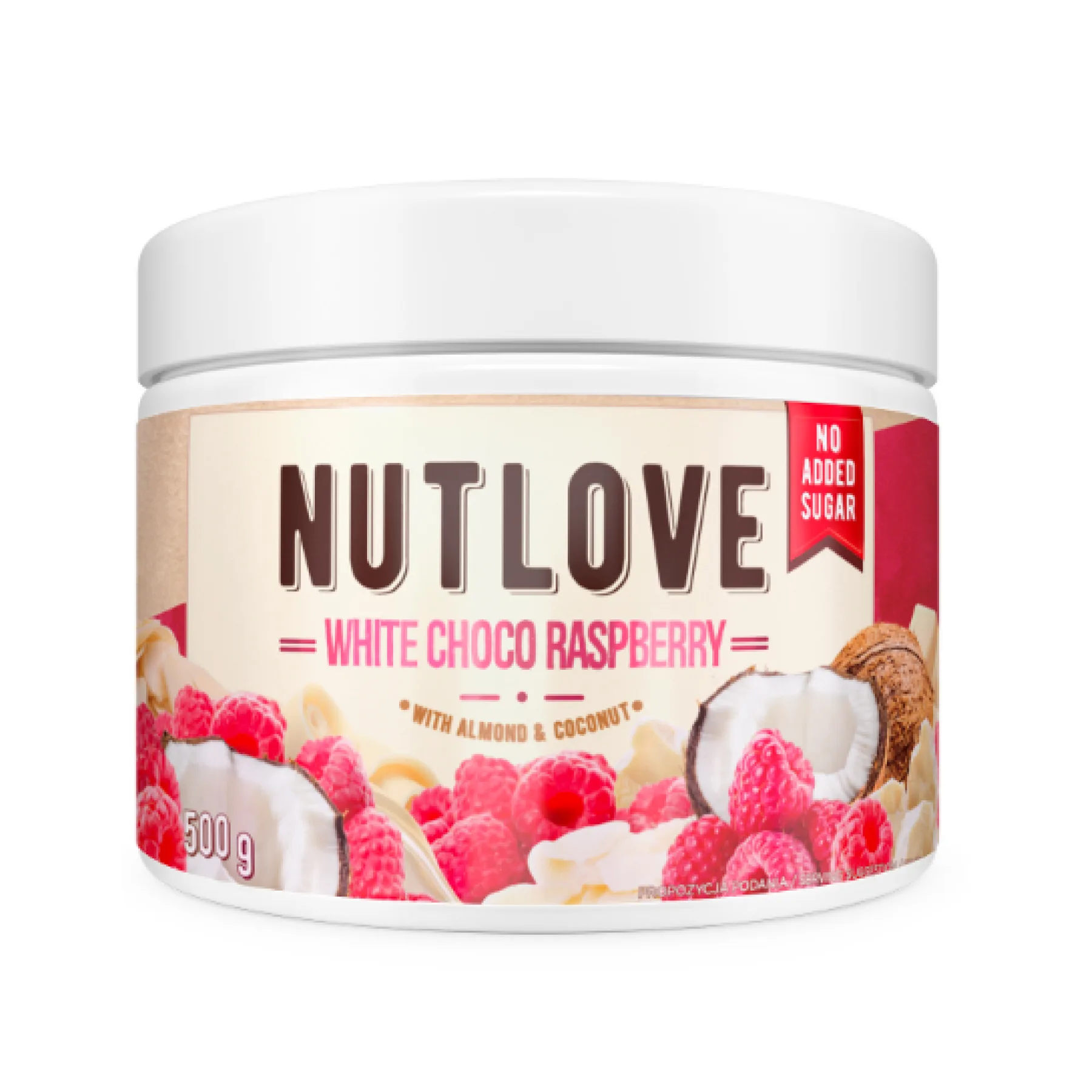 Nutlove White Chocolate Raspberry - 500 г мигдаль кокос