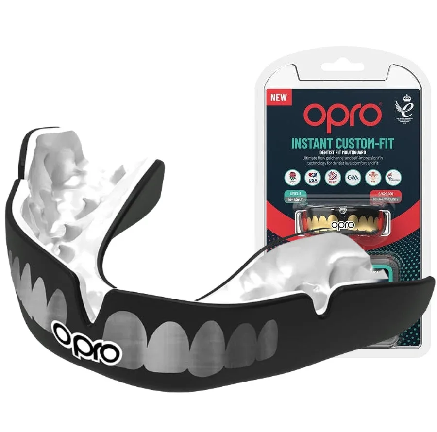 Капа OPRO Instant TEETH взрослая (возраст 11+) Black/Silver (art.102526002)