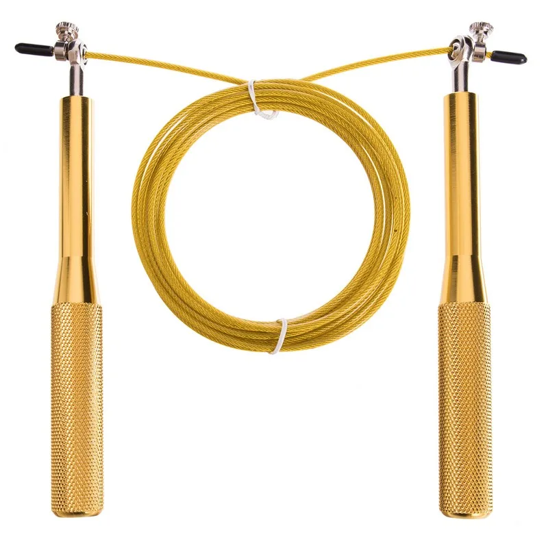 Скакалка швидкісна для кросфіту зі сталевим тросом Cima CM J601 жовтий